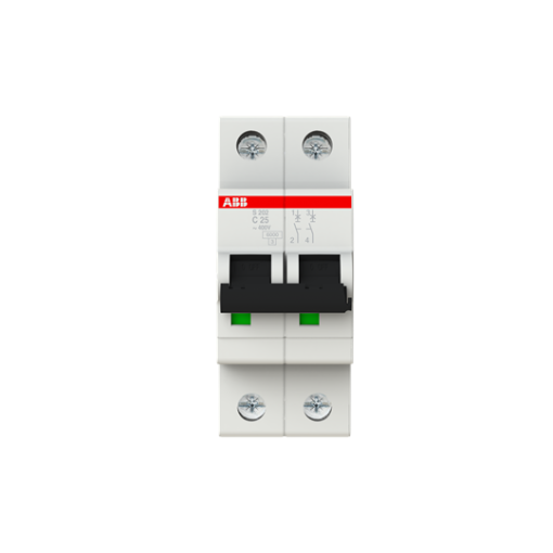 Miniature Circuit Breaker - S200 - 2P - 25 A - C - AC 6 kA