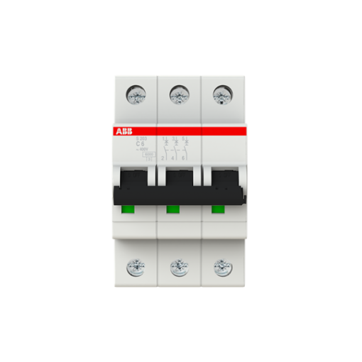 Miniature Circuit Breaker - S200 - 3P - 6 A - C - AC 6 kA