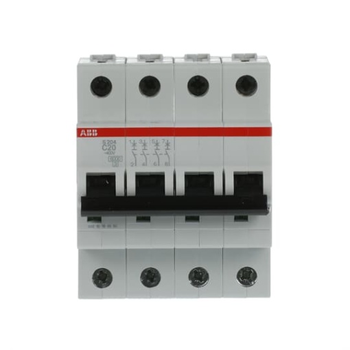 Miniature Circuit Breaker - S200 - 4P - 20 A - C - AC 6 kA
