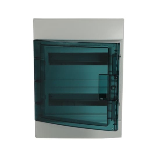 Consumer unit  MISTRAL65, Surface mounting, 24 modules, 2 rows, IP65,  Door Single, Plastic, Transparent, Dimensions 435 mm x 320 mm x 155 mm