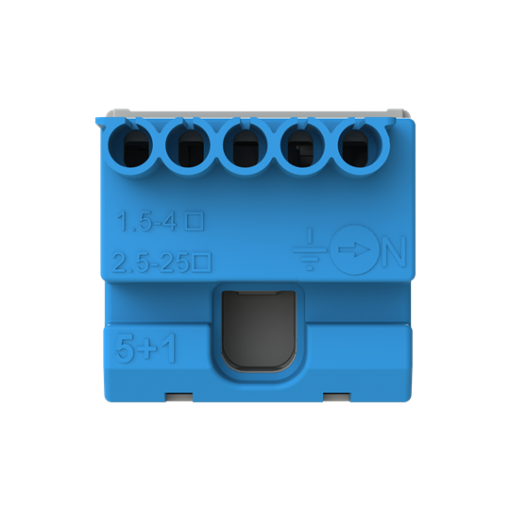 Terminal block screwless  N 5x1,5-4mm²1x25mm², 63 A