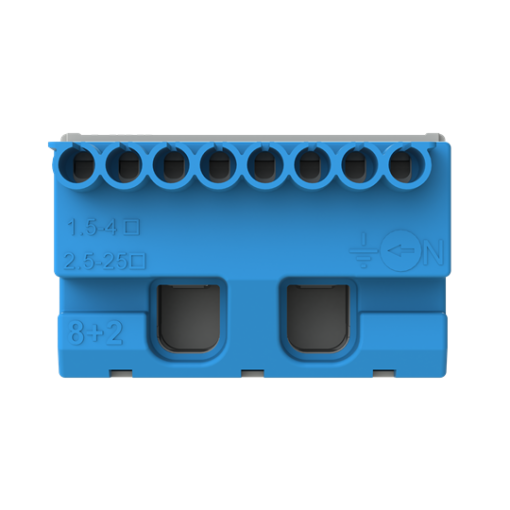 Terminal block screwless  N 8x1,5-4mm²2x25mm², 63 A