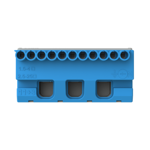 Terminal block screwless  N 11x1,5-4mm²3x25mm², 63 A