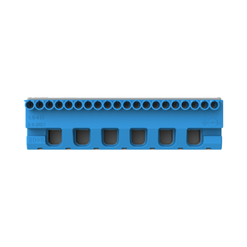 Terminal block screwless  N 20x1,5-4mm²6x25mm², 63 A