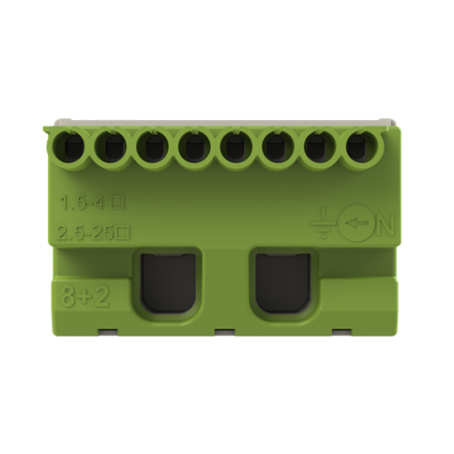 Terminal block screwless  PE 8x1,5-4mm²2x25mm², 63 A