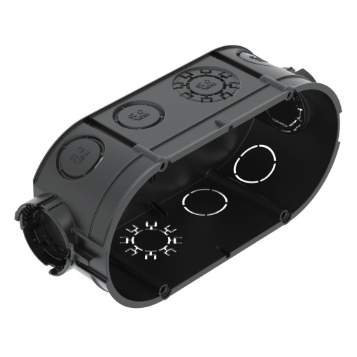 Caixa de aparelhagem UP versão dupla 2x Ø60xH46mm Polipropileno preto negro  azul acinzentado