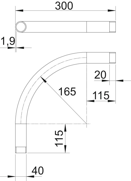 Ângulo de alumínio com rosca M40x1,5 Alumínio