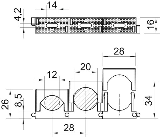 Abraçadeira aperto por pressão 12-20mm Poliamida cinzento claro RAL 7035