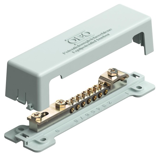 Barra equipotencial 188mm Latão cinzento