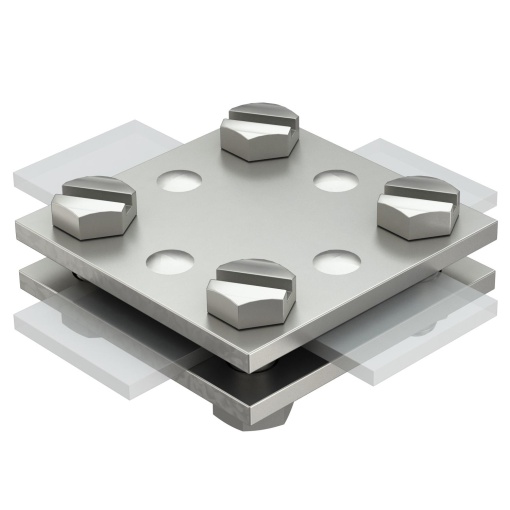 Cruzeta sem placa intermédia 30mm Aço inoxidável A4 1.4571