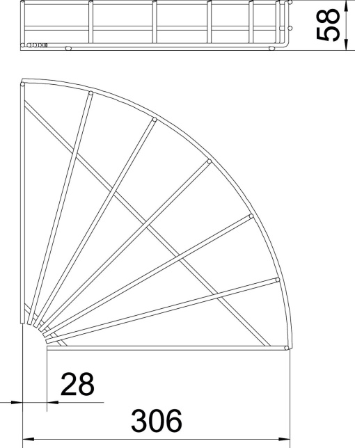 Ângulo 90 caminho cabos varão 55x300 Aço eletrogalvanizado zinco