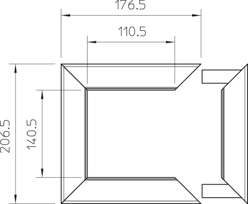 Remate for ISS140110 207x177 Alumínio branco puro RAL 9010