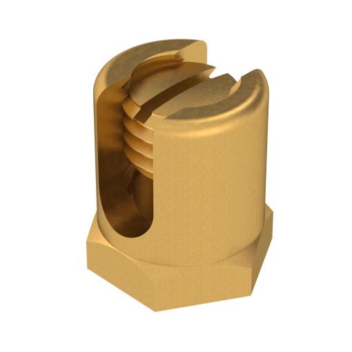 Ligador de terra com rosca de fixação M6 4-50mm² Latão latão
