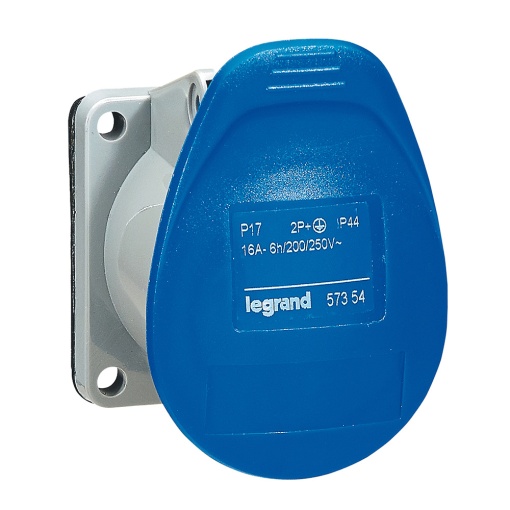 Tomada de encastrar dimensões reduzidas P17 - 16 A- 200250 V - 2PT - IP44