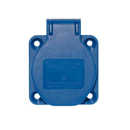 Tomadas de painel entre-eixo reduzido 50 x 50 mm tipo "sch"-16A - IP 54- Azul