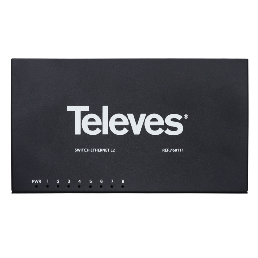 Ethernet Switch L2, Unmanaged 8 ports, 101001000Mbps