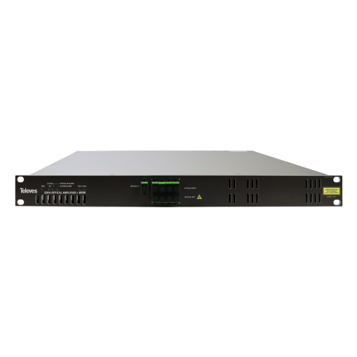 Amplificador óptico EDFA 4 saídas con WDM, 1U rack 19'' 1550nm, Po 14dBm