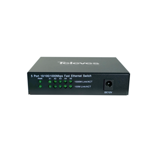 Ethernet Switch L2, Unmanaged 5 ports, 101001000Mbps