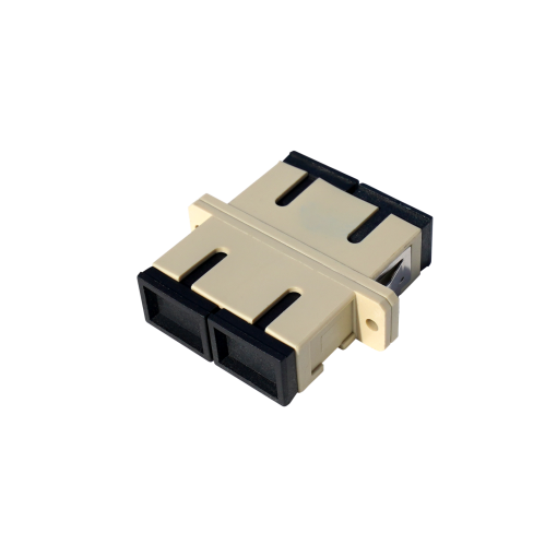 Adaptador Óptico SC Fêmea  SC Fêmea Duplex Multimodo MM, Beige