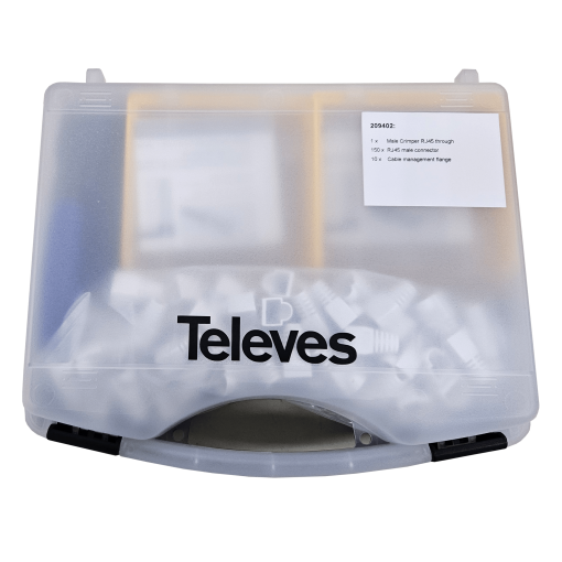 Data connectors kit RJ45 - UTP Cat6 pass through with PVC protective sleeve