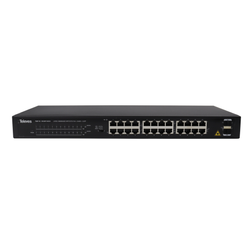 Ethernet Switch L2, Unmanaged 24xGbE PoE, 370W  2xSFP