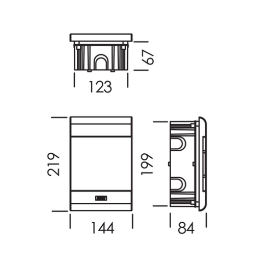 QUADRO ICP IP40 SEM LIGADOR PORTA TRANSPARENTE 1 FILA 4 MÓDULOS BRANCO