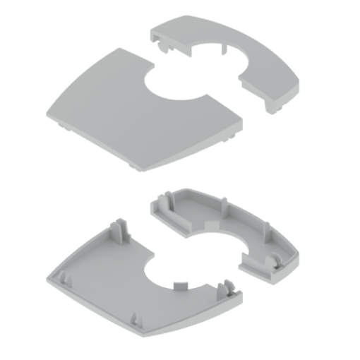 Tampas supinf Ø 50Unex 80mm, em U24X cor cinzento